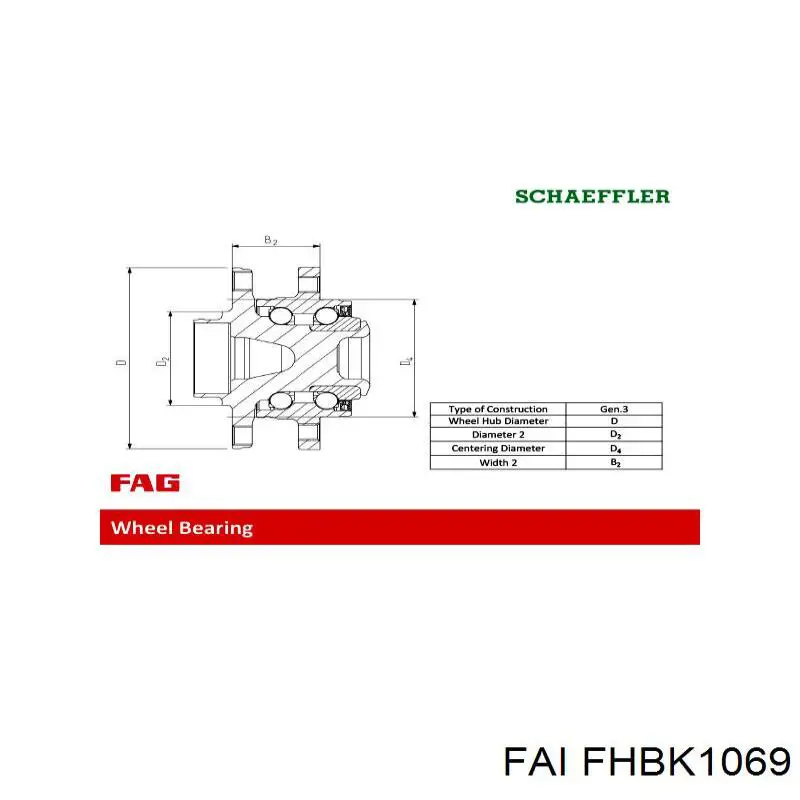 FHBK1069 FAI cubo de rueda delantero