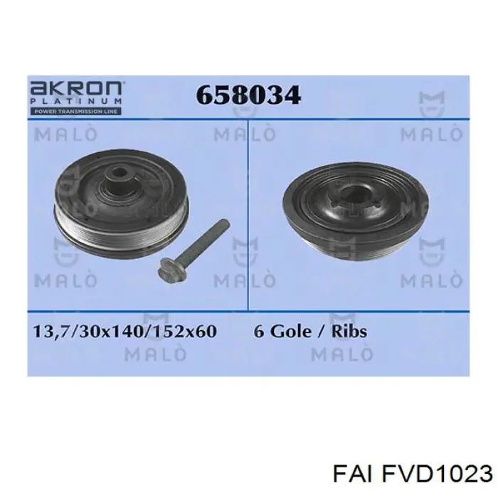 FVD1023 FAI polea, cigüeñal