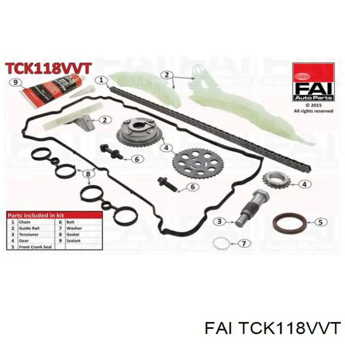 TCK118VVT FAI Juego de cadena de distribución
