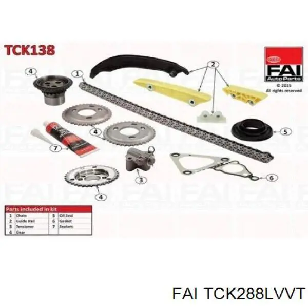 TCK288LVVT FAI kit de cadenas de distribución