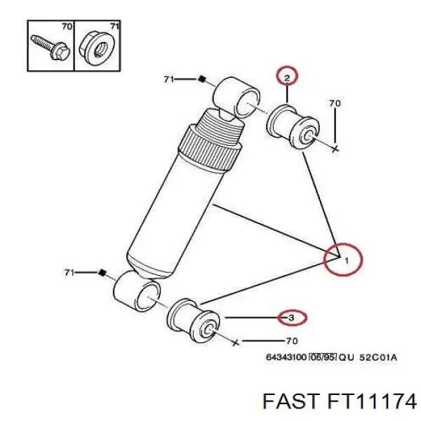 FT11174 Fast amortiguador trasero