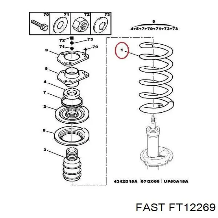 FT12269 Fast muelle de suspensión eje delantero