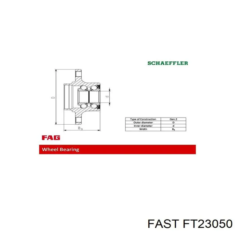 FT23050 Fast cubo de rueda trasero