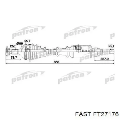 FT27176 Fast árbol de transmisión delantero derecho