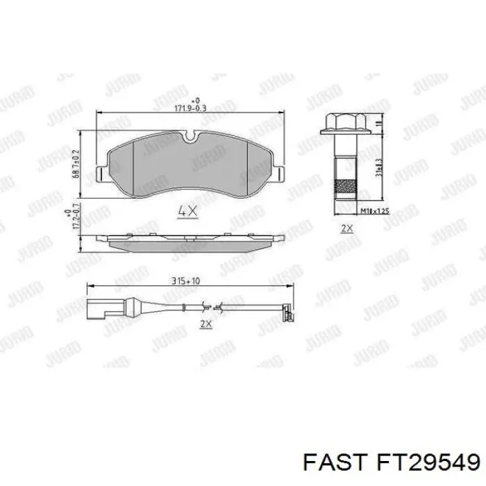 FT29549 Fast pastillas de freno delanteras