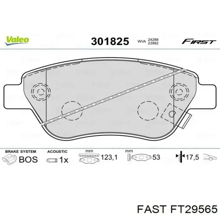 FT29565 Fast pastillas de freno delanteras