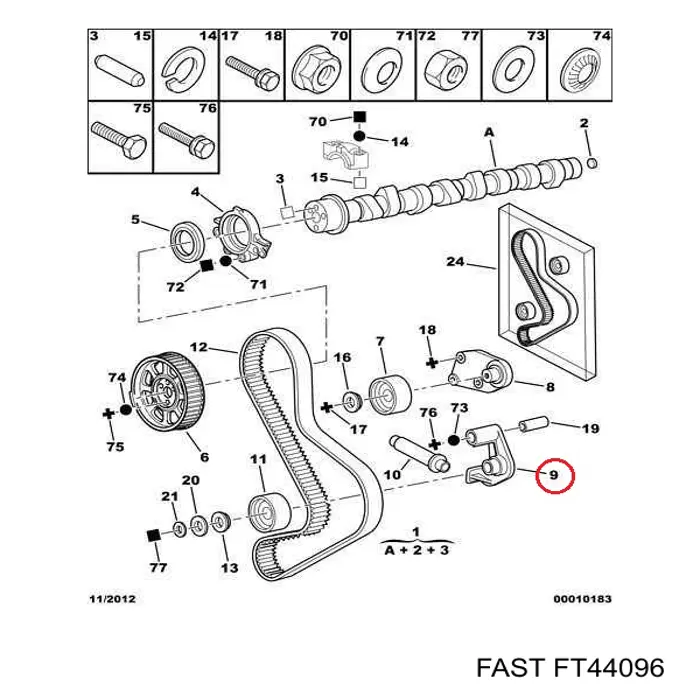 Soporte del tensor de la correa de distribución Fast FT44096 precio, desde 20,33 EUR