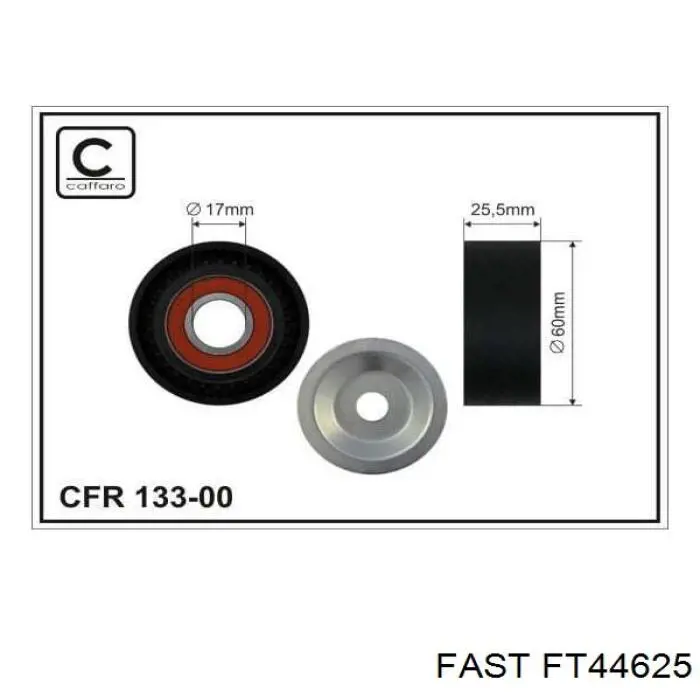 FT44625 Fast rodillo, correa trapecial poli v