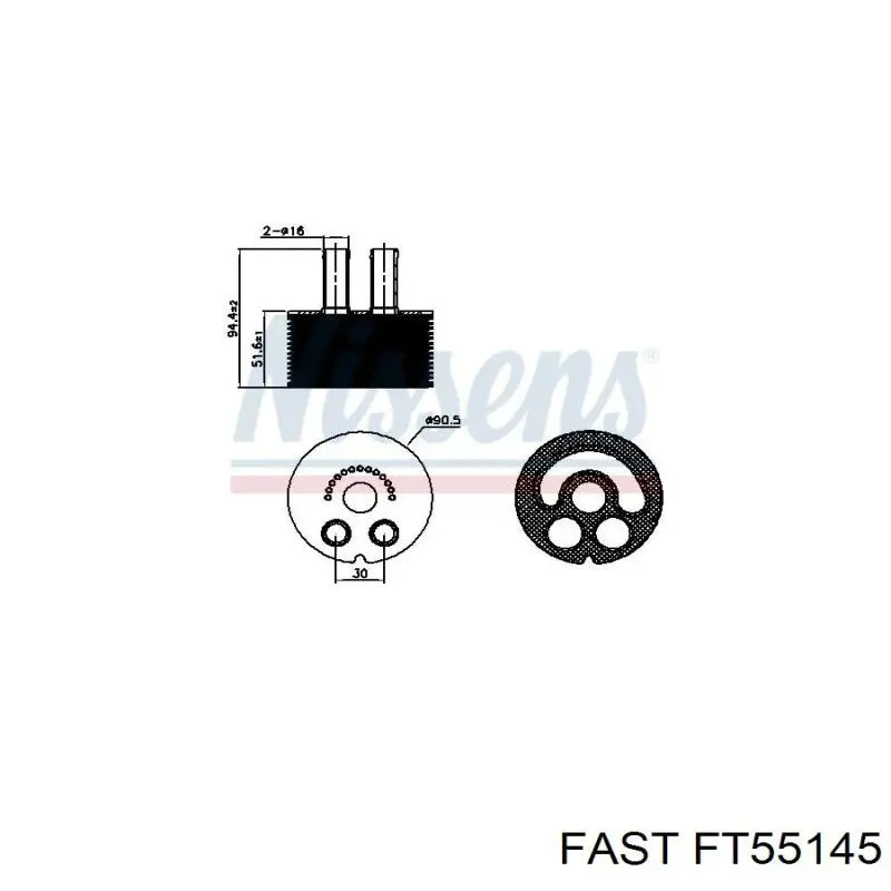 FT55145 Fast radiador de aceite