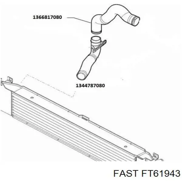 754499 Cautex tubo flexible de aire de sobrealimentación derecho
