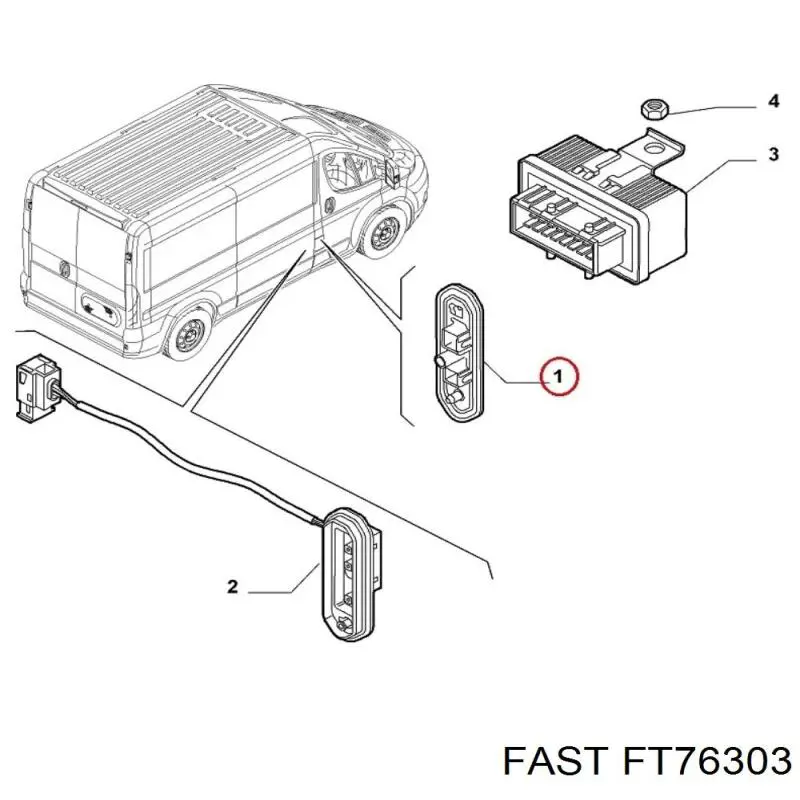 FT76303 Fast sensor, interruptor de contacto eléctrico para puerta corrediza, en carrocería