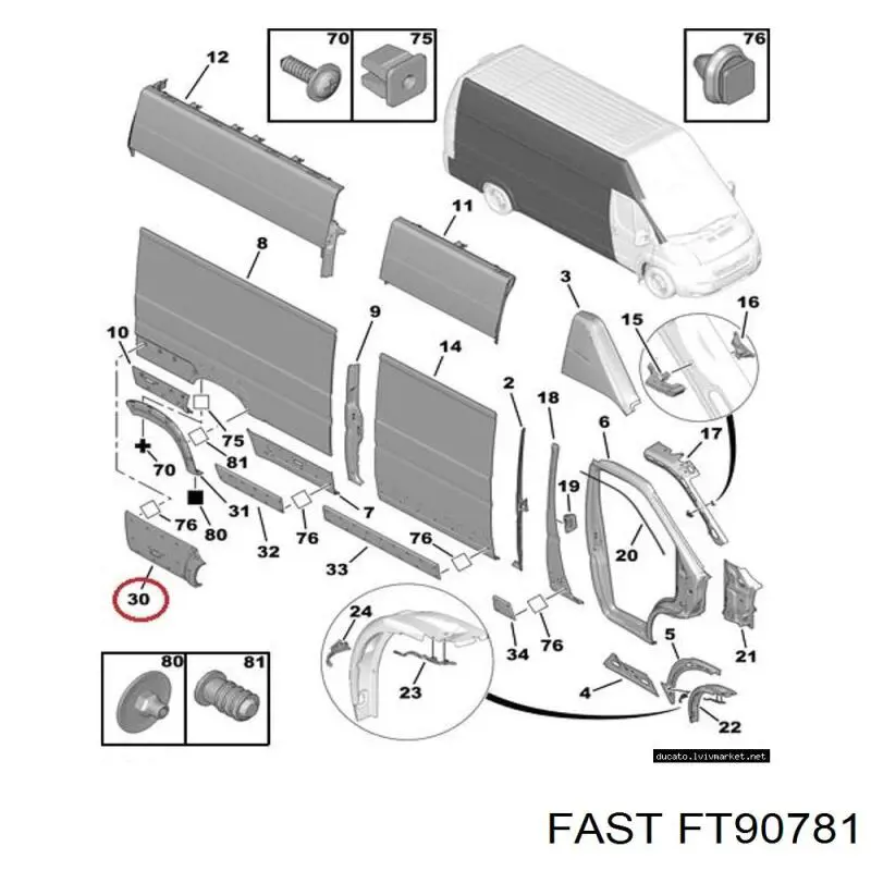 Ensanchamiento, guardabarros trasero izquierdo Fiat Ducato (250)