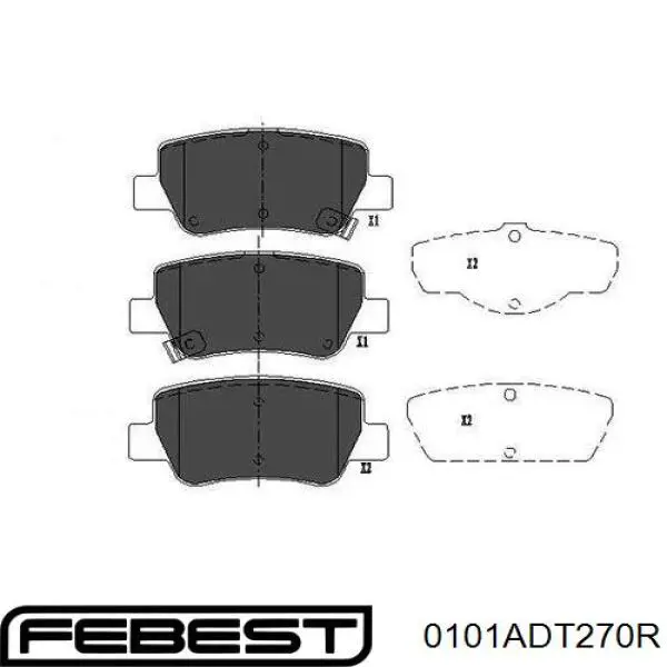 0101ADT270R Febest pastillas de freno traseras