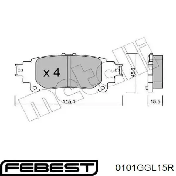 0101-GGL15R Febest pastillas de freno traseras