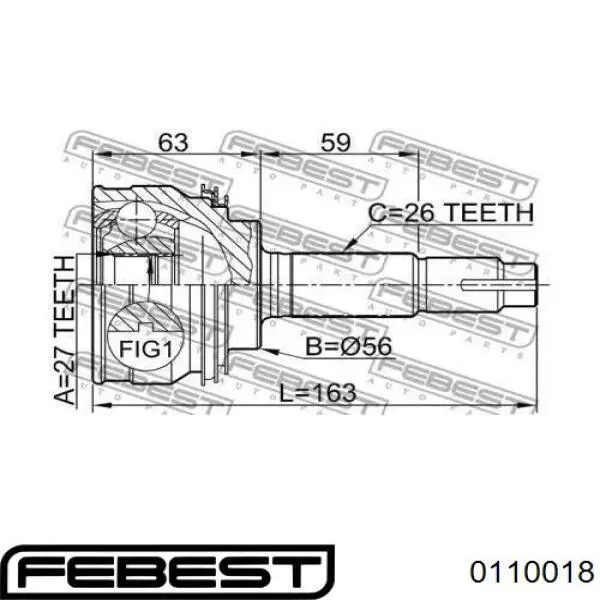 4346029186 Toyota junta homocinética exterior delantera