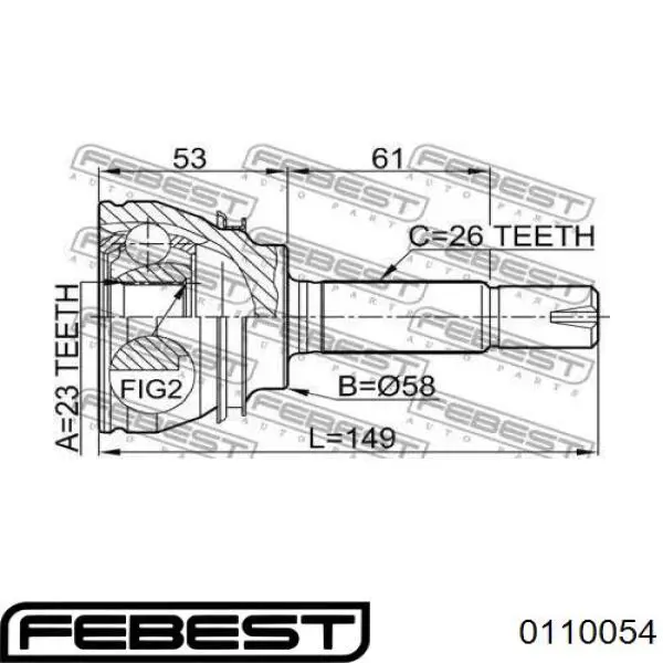 Q131-0492 Q-fix junta homocinética exterior delantera