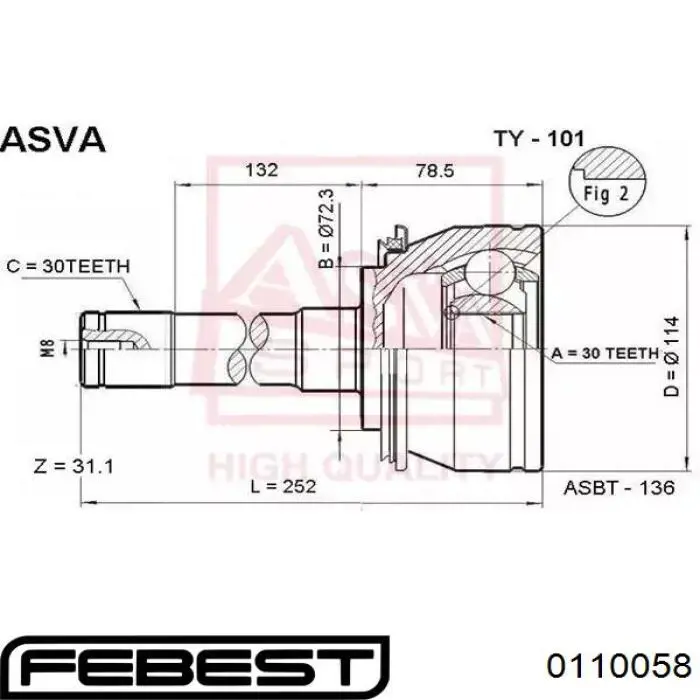 Junta homocinética exterior delantera NKN N12152HO precio, desde 66,49 EUR