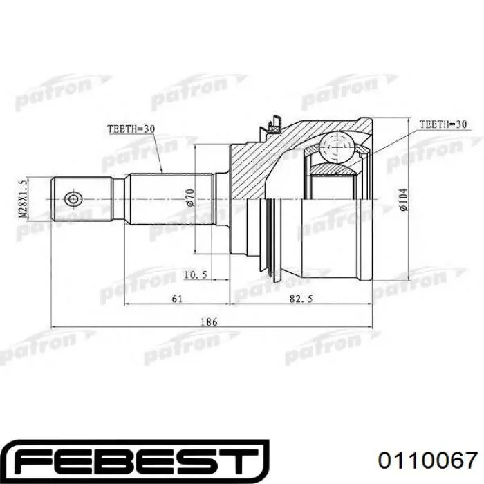 Comprar 0110067 Febest Junta homocinetica