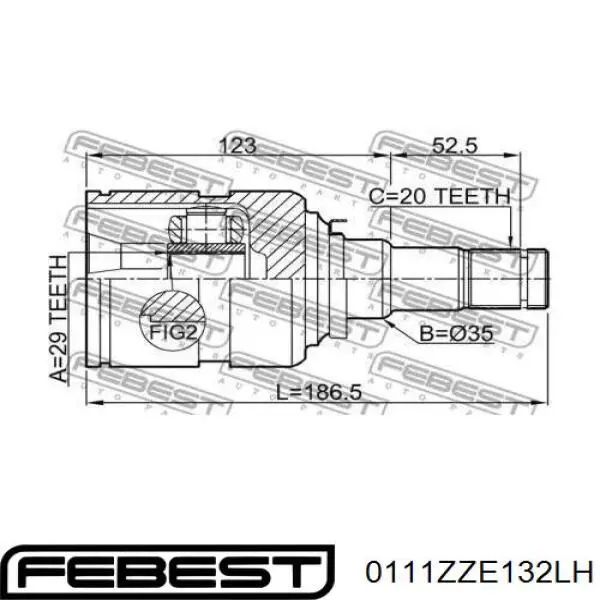 4342002B11 China árbol de transmisión delantero izquierdo