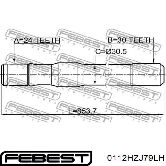 4341260140 Toyota semieje de transmisión intermedio