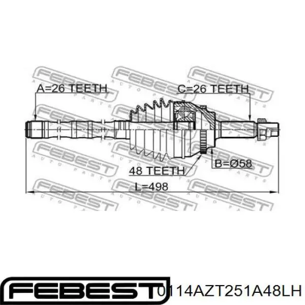 T4342005332 Market (OEM) junta homocinética exterior delantera izquierda