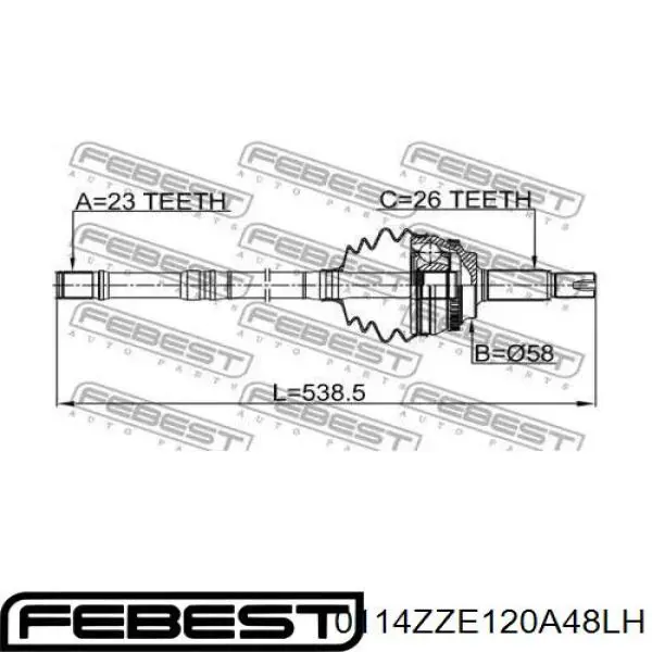 Junta homocinética exterior delantera izquierda Toyota 4347080020 precio, desde 60,48 EUR