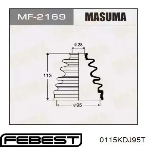 Comprar 0115KDJ95T Febest Fuelle de semieje delantero interior