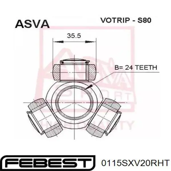 Fuelle semieje delantero exterior Febest 0115SXV20RHT