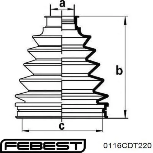 Comprar 0116CDT220 Febest Junta trípode interior