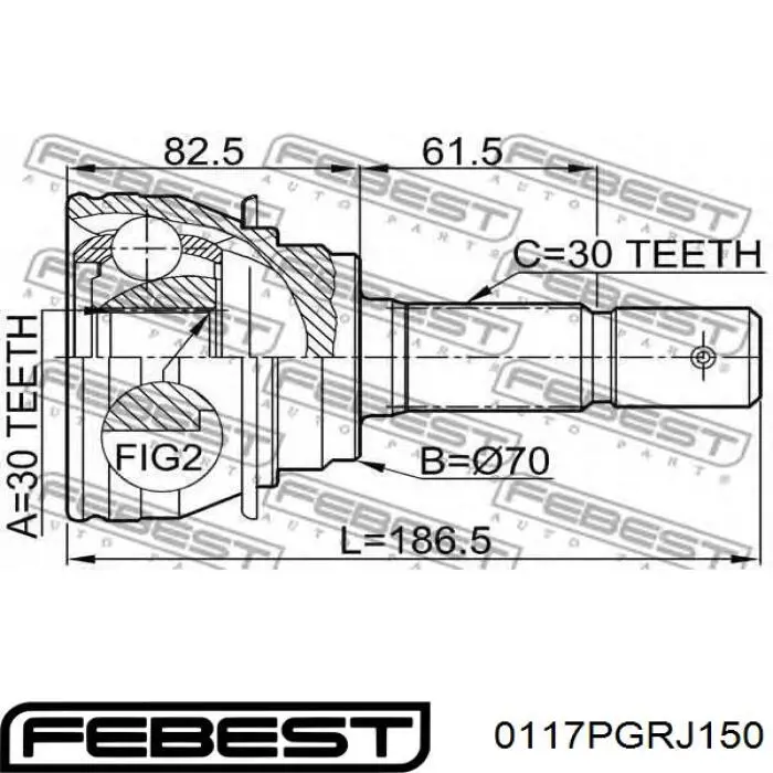 Comprar 0117PGRJ150 Febest Fuelle de palier delantero exterior