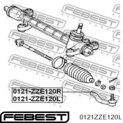 0121ZZE120L Febest rótula barra de acoplamiento exterior