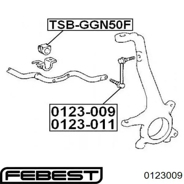 0123-009 Febest barra estabilizadora delantera derecha