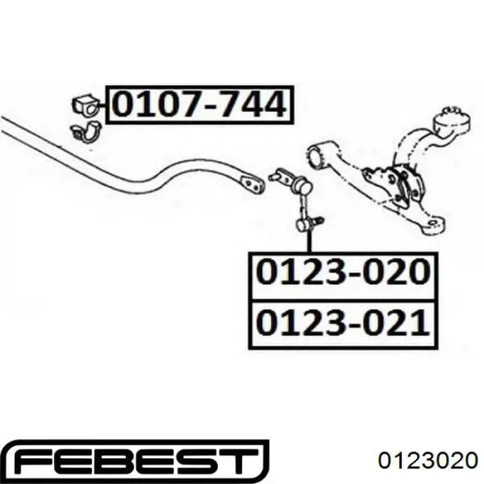 0123-020 Febest barra estabilizadora delantera derecha
