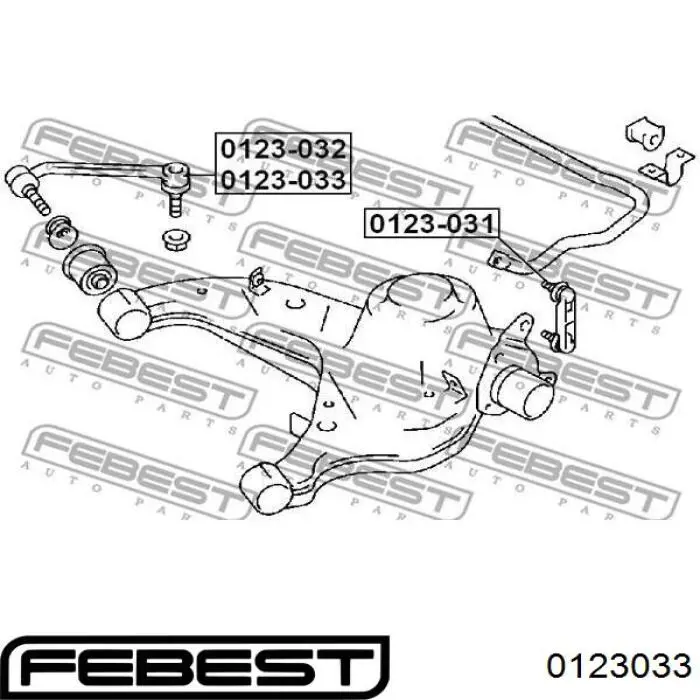 0123-033 Febest barra estabilizadora trasera derecha