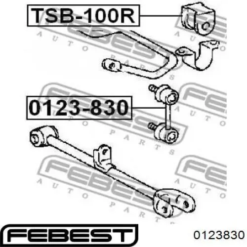 0123830 Febest soporte de barra estabilizadora trasera