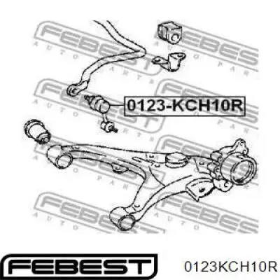 0123-KCH10R Febest soporte de barra estabilizadora trasera