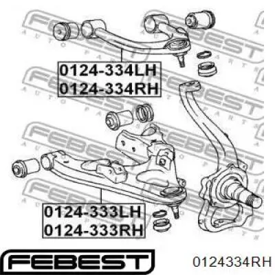 0124334RH Febest barra oscilante, suspensión de ruedas delantera, superior derecha