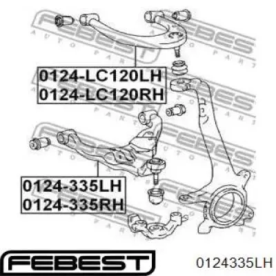 0124335LH Febest barra oscilante, suspensión de ruedas delantera, inferior izquierda