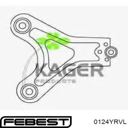 0124YRVL Febest barra oscilante, suspensión de ruedas delantera, inferior izquierda