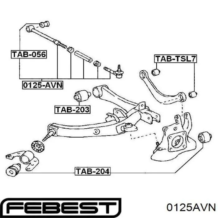 Comprar 0125AVN Febest Barra transversal de la suspensión trasera