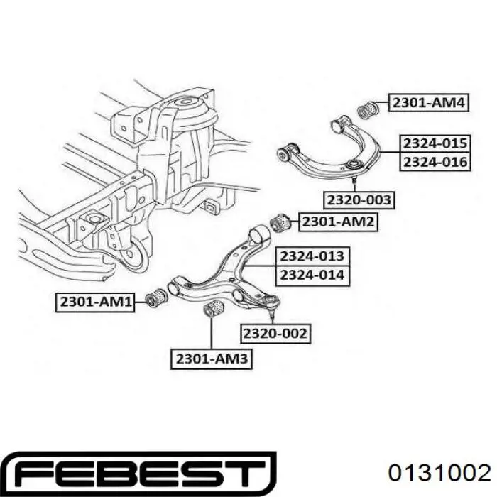 0131-002 Febest bulon apreta palanca de cambios