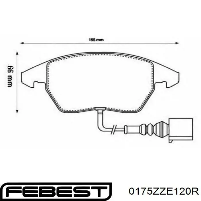 0175ZZE120R Febest juego de reparación, pinza de freno trasero