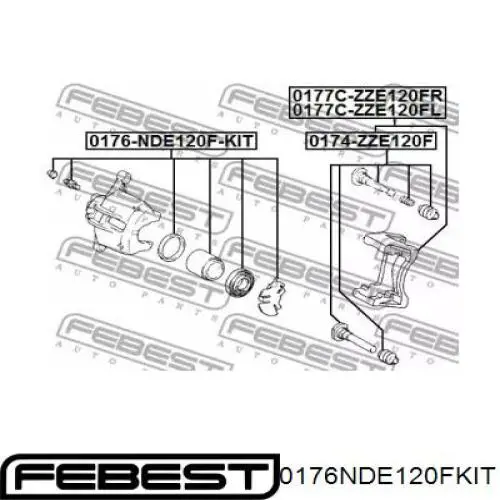 0176NDE120FKIT Febest émbolo, pinza del freno delantera