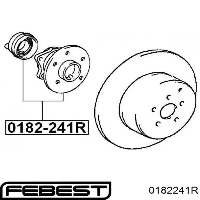 0182-241R Febest cubo de rueda trasero