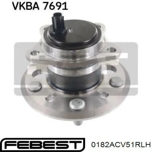 0182-ACV51RLH Febest cubo trasero izquierdo