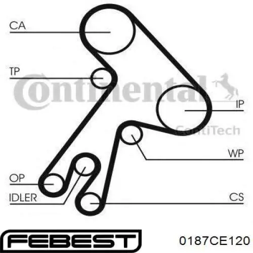 0187CE120 Febest Rodillo de cadena