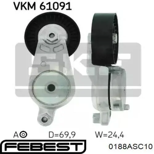 Rodillo guia Febest 0188ASC10