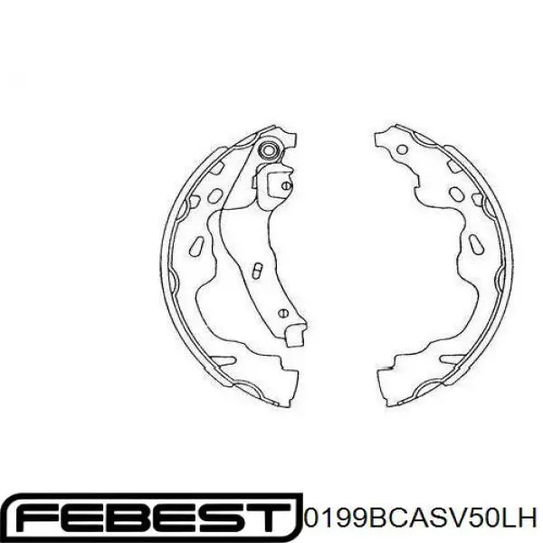 0199BCASV50LH Febest cable de freno de mano trasero izquierdo