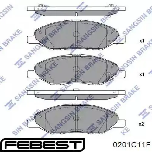 0201-C11F Febest pastillas de freno delanteras