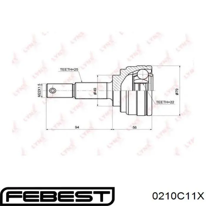 Comprar 0210C11X Febest Junta homocinetica
